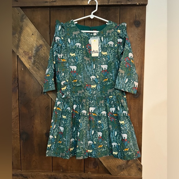 Tea Collection Forest Green Animal Pattern Dress - Picture 6 of 6